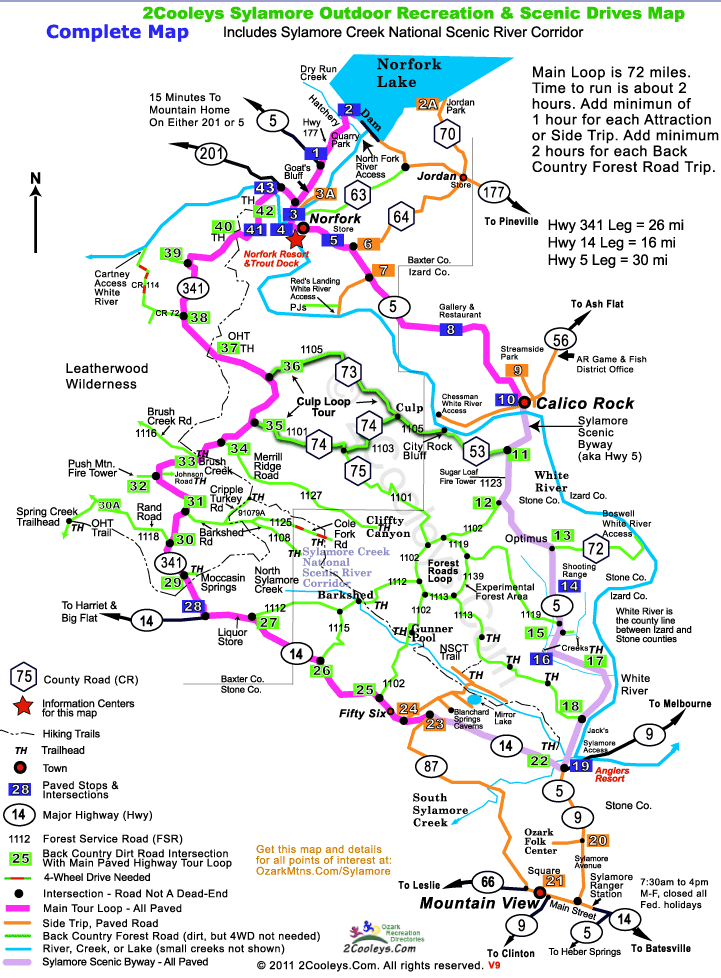 Sylamore Tour Map Print Version